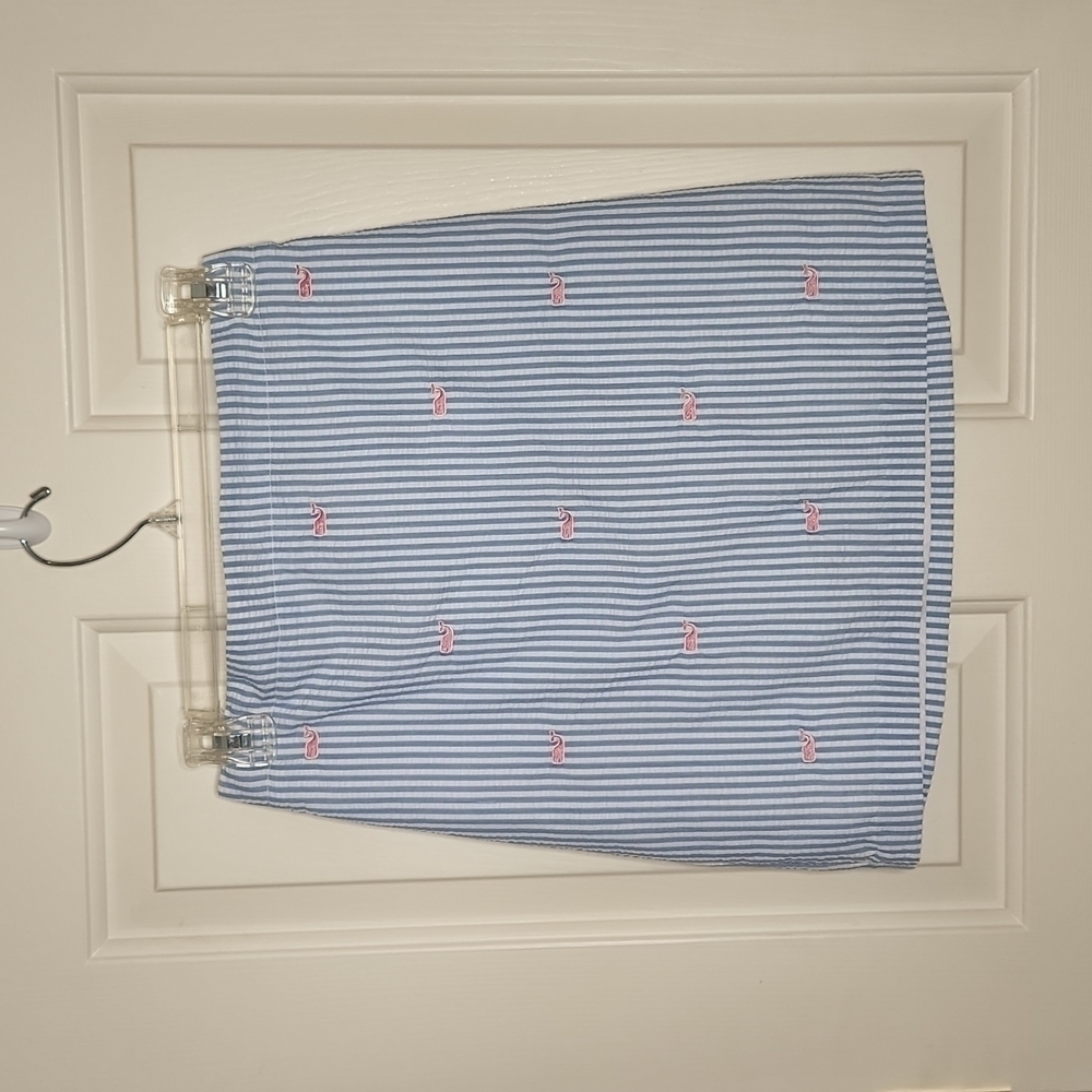 Vineyard Vines Blue and White Seersucker Skirt Size L - Picture 1 of 8
